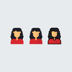 female profile flat icon design. suitable for web, app, UI, etc.