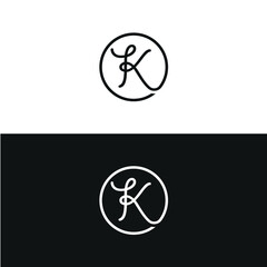 initials K, monogram K inspiring logo design