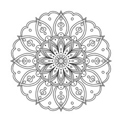 Black mandala on white background