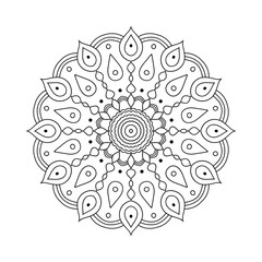Black mandala on white background