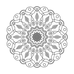 Black mandala on white background