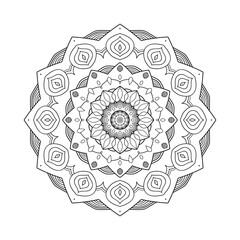 Black mandala on white background