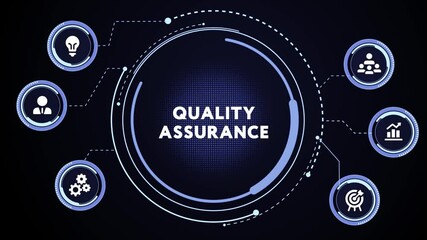 Business, Technology, Internet and network concept. Quality Assurance service guarantee standard.