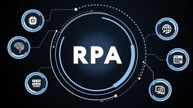 RPA Robotic process automation innovation technology concept. Business, technology, internet and networking concept.