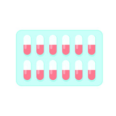 Abstract Flat Cartoon Vector Tablets Vitamin Design Style Element Medicine Isolated Protection Concept Healthcare Medical Disease