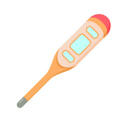 Abstract Flat Cartoon Vector Thermometer Design Style Element Medicine Isolated Protection Concept Healthcare Medical