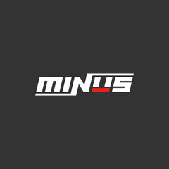Minus typography logo design.
