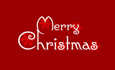 Fototapeta na wymiar merry christmas card in red and white for festive season