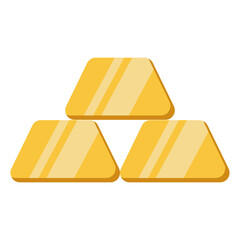 Gold bar icon. Vector illustration isolated on white background.
