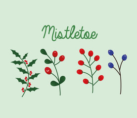 mistletoe branches icons