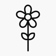 Flower vector icon isolated on white background