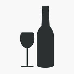 Alcohol vector icon isolated on white background.