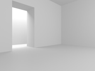 Illuminated corridor interior design. Empty Room Interior Background