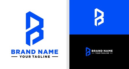 LETTER B LOGO MONOGRAM LINE GEOMETRIC EDITABLE