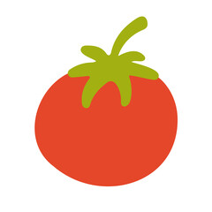 Cute tomato icon. Vector flat hand drawn illustration in cartoon style