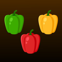 red green and yellow bell pepper capsicum vector logo icon illustration set collection 