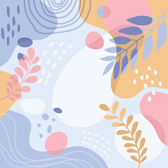 Design banner frame flower Spring background with beautiful. flower background for design. Colorful background with tropical plants. Place for your text.