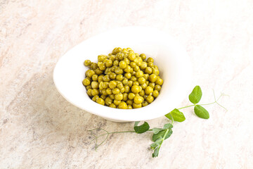 Marinated Green peas in the bowl