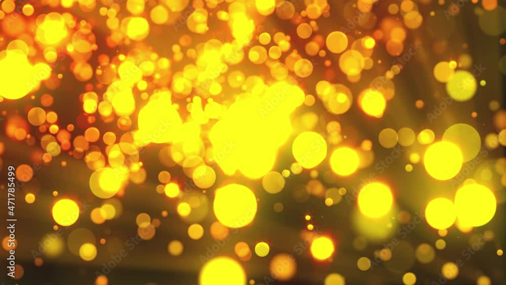 Poster christmas background with glittering gold circles bokeh, computer generated. 3d rendering