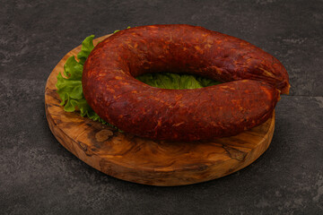 Krakowska sausage over the board