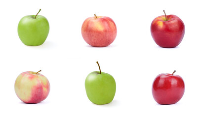 Apple ​Fruit Set. Isolated on White Background