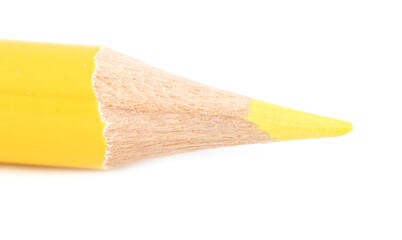 Yellow pencil isolated on a white background.