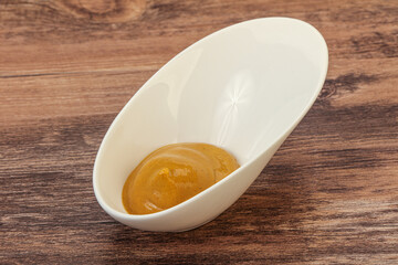 Mustard sauce in the bowl