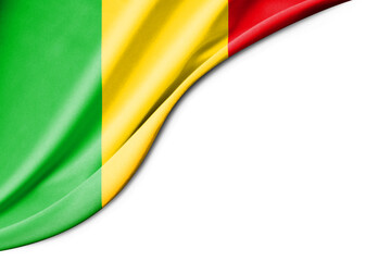 Mali flag. 3d illustration. with white background space for text.