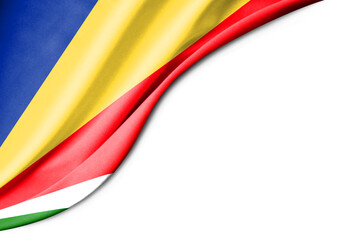 Seychelles flag. 3d illustration. with white background space for text.
