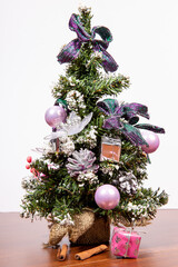 Christmas tree with white ball