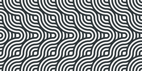 Abstract lines geometric seamless pattern. Rounded pattern. Vector repeat endless fabric background. 