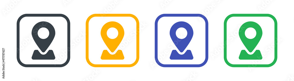 Poster set of location icons. map markers icon vector illustration.