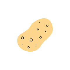 Doodle yellow potato. Vector clipart.