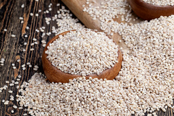 pearl barley for cooking porridge, made from barley