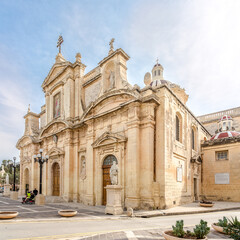 Fototapeta na wymiar View at the Basilica of Saint Paul in the streets of Rabat - Malta