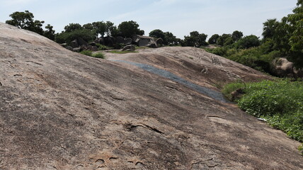 Beautiful rock and blue sky in the middle of nature