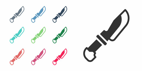 Black Knife icon isolated on white background. Cutlery symbol. Set icons colorful. Vector