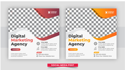 Digital marketing agency flyer or social media post template