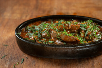 Chinese food, Chinese characteristics, meat with vegetables and onion