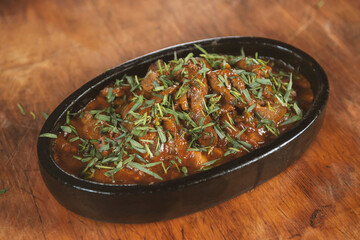 Chinese food, Chinese characteristics, meat with vegetables and onion