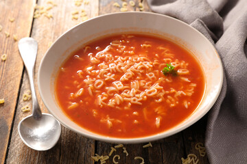 bowl of soup and alphabet noodles