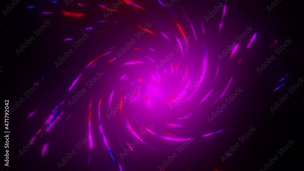 Poster neon 3d render spiral moving in space. futuristic whirlpool in dark sky. magical bright powerful fla