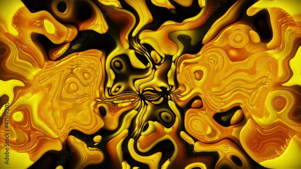 Aufkleber futuristic liquid metal with 3d render of blurry spots. abstract moving structures embodying flowing