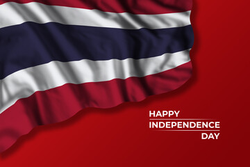 Thailand independence day card with flag