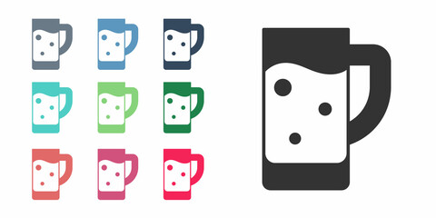 Black Glass of beer icon isolated on white background. Set icons colorful. Vector
