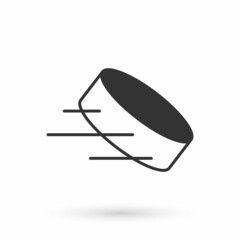 Grey Hockey puck icon isolated on white background. Vector