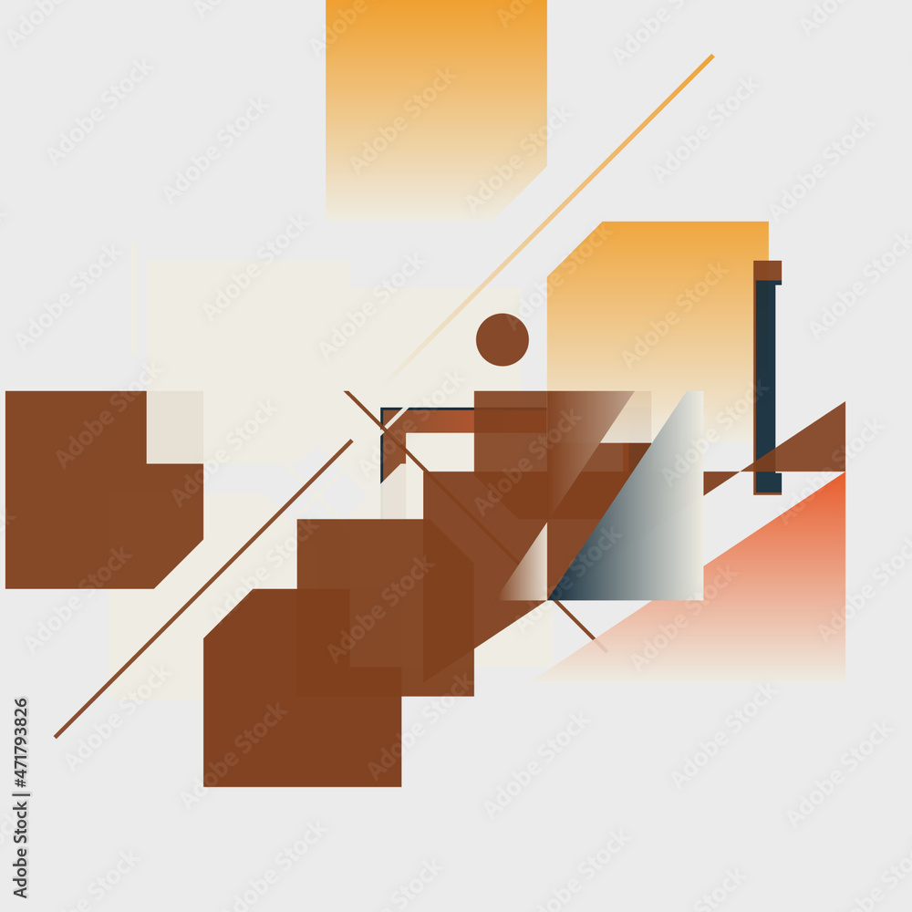 Poster abstract geometric vector pattern design with dynamic transition effect