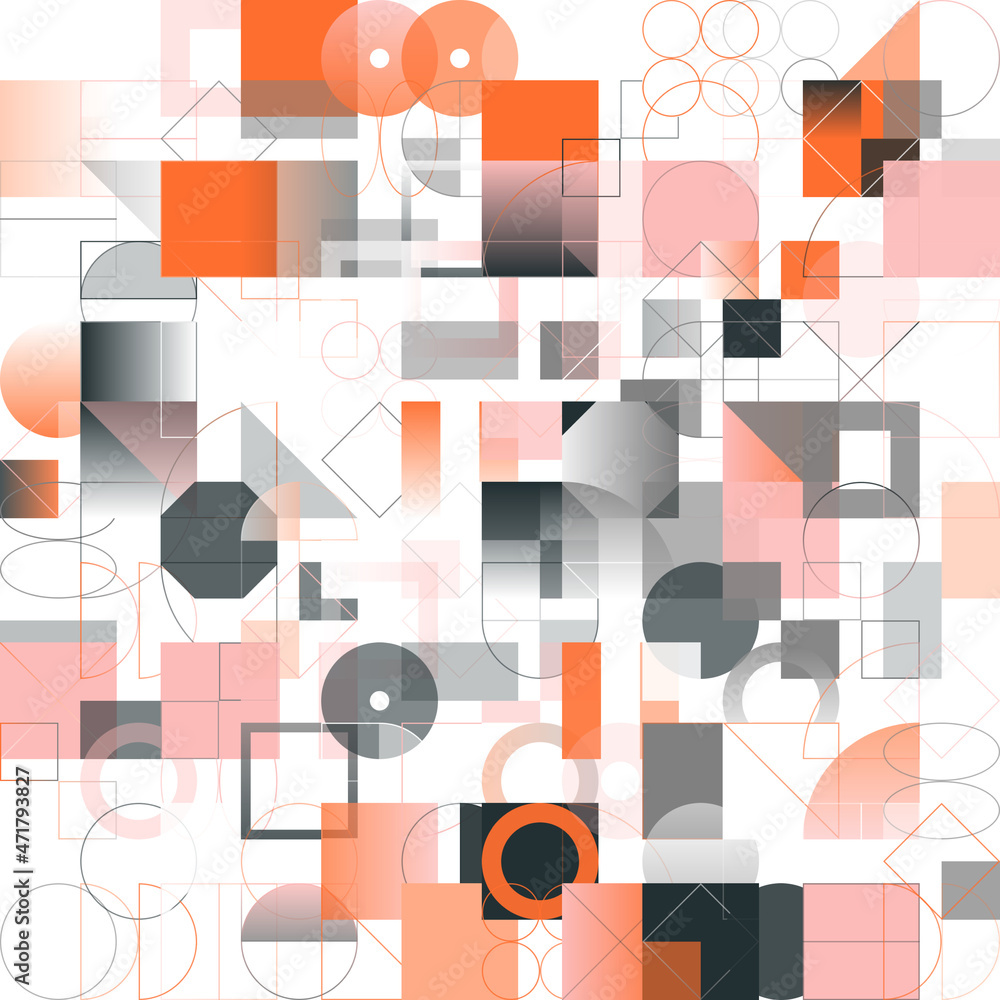 Poster retro future inspired art made with various abstract vector graphics