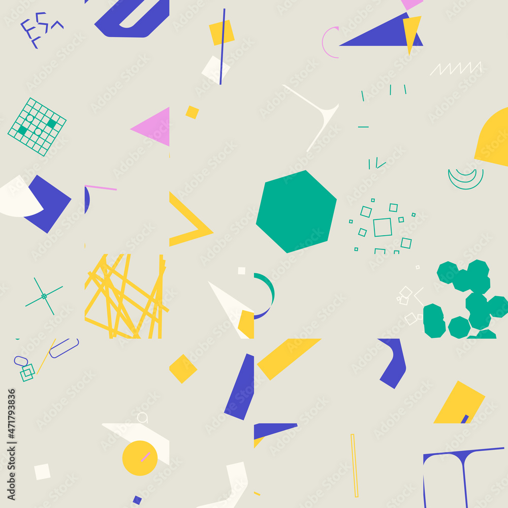 Poster digital design of generative art graphics as abstract vector pattern background