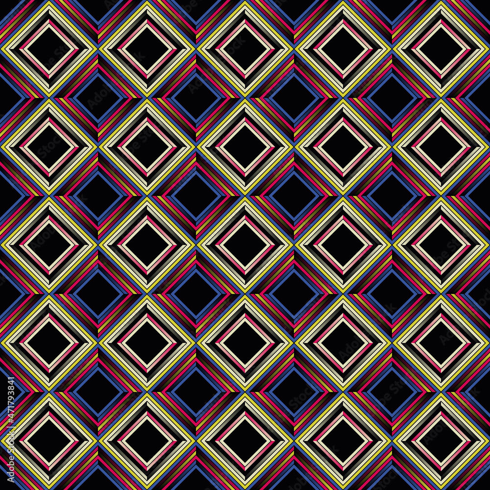Poster seamless abstract vector pattern design made with repetitive geometric shapes